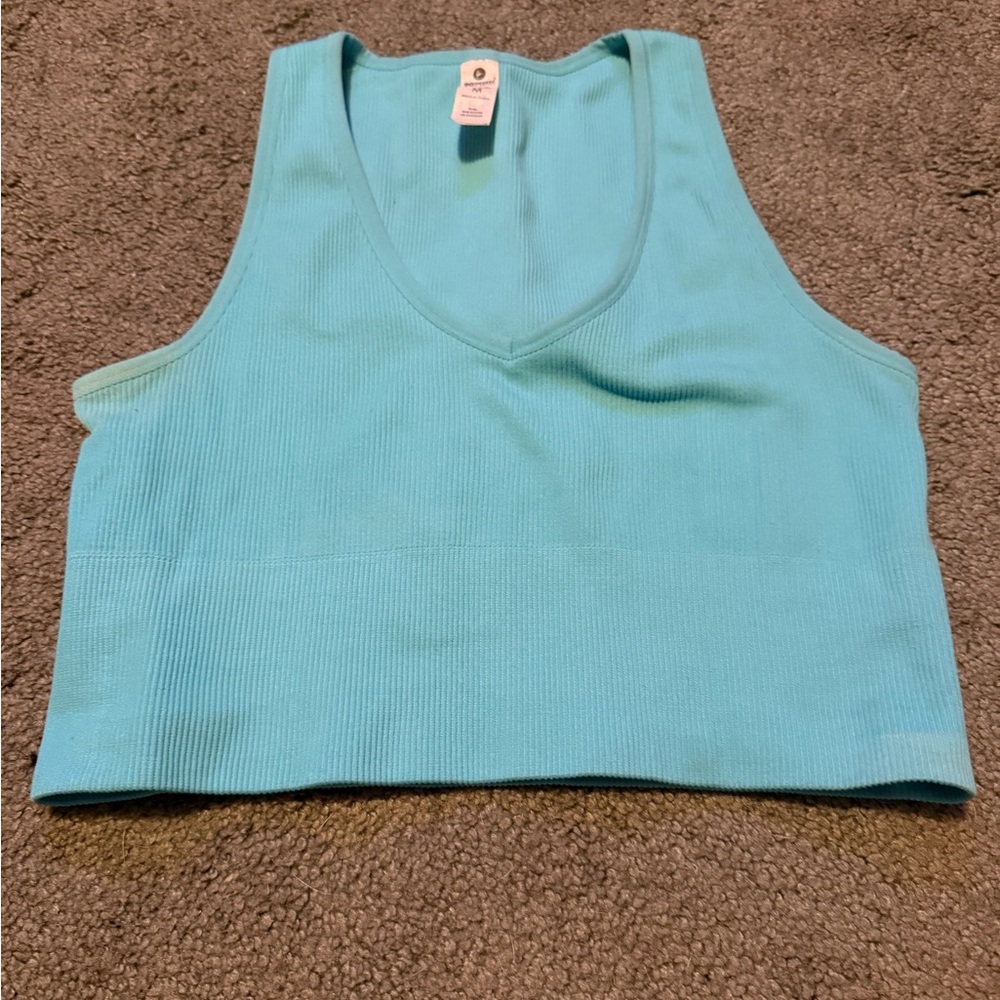 90 Degree By Reflex Teal Crop Top